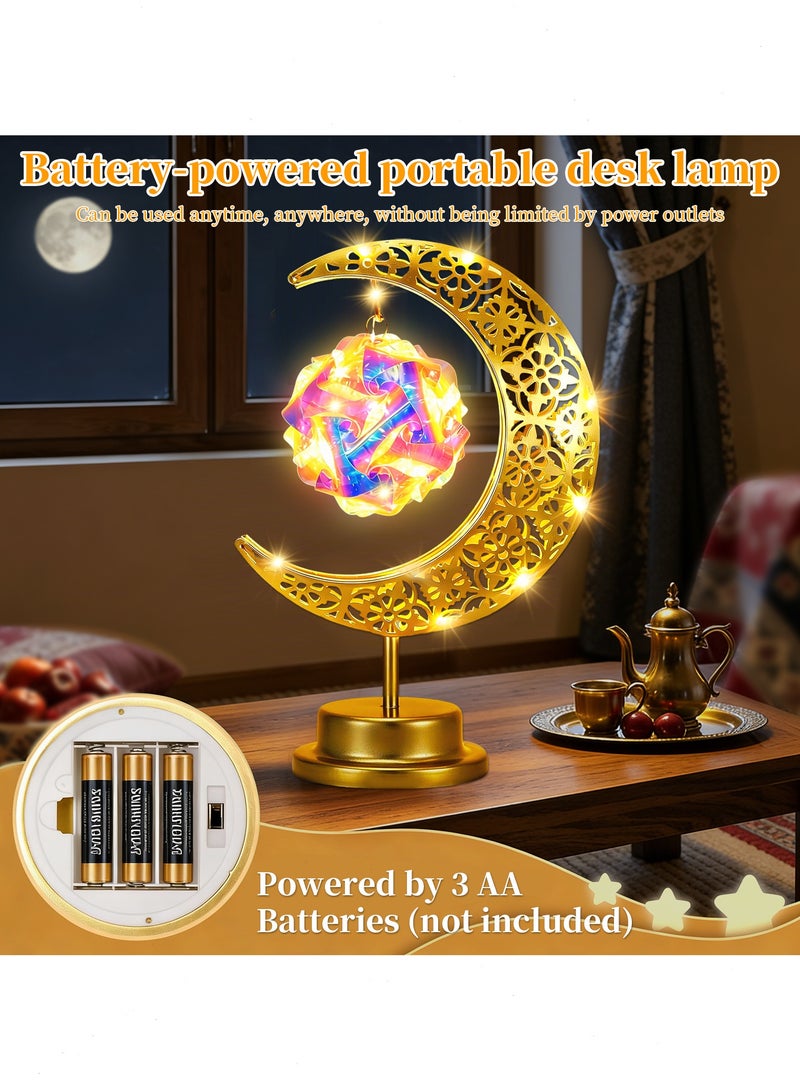 مصابيح طاولة LED تعمل بالبطارية، مصابيح رمضان Moonlight Dream، مصابيح زينة رمضان لزينة العيد، مثالية لغرفة النوم وغرفة المعيشة وغرفة الطعام - Image 2